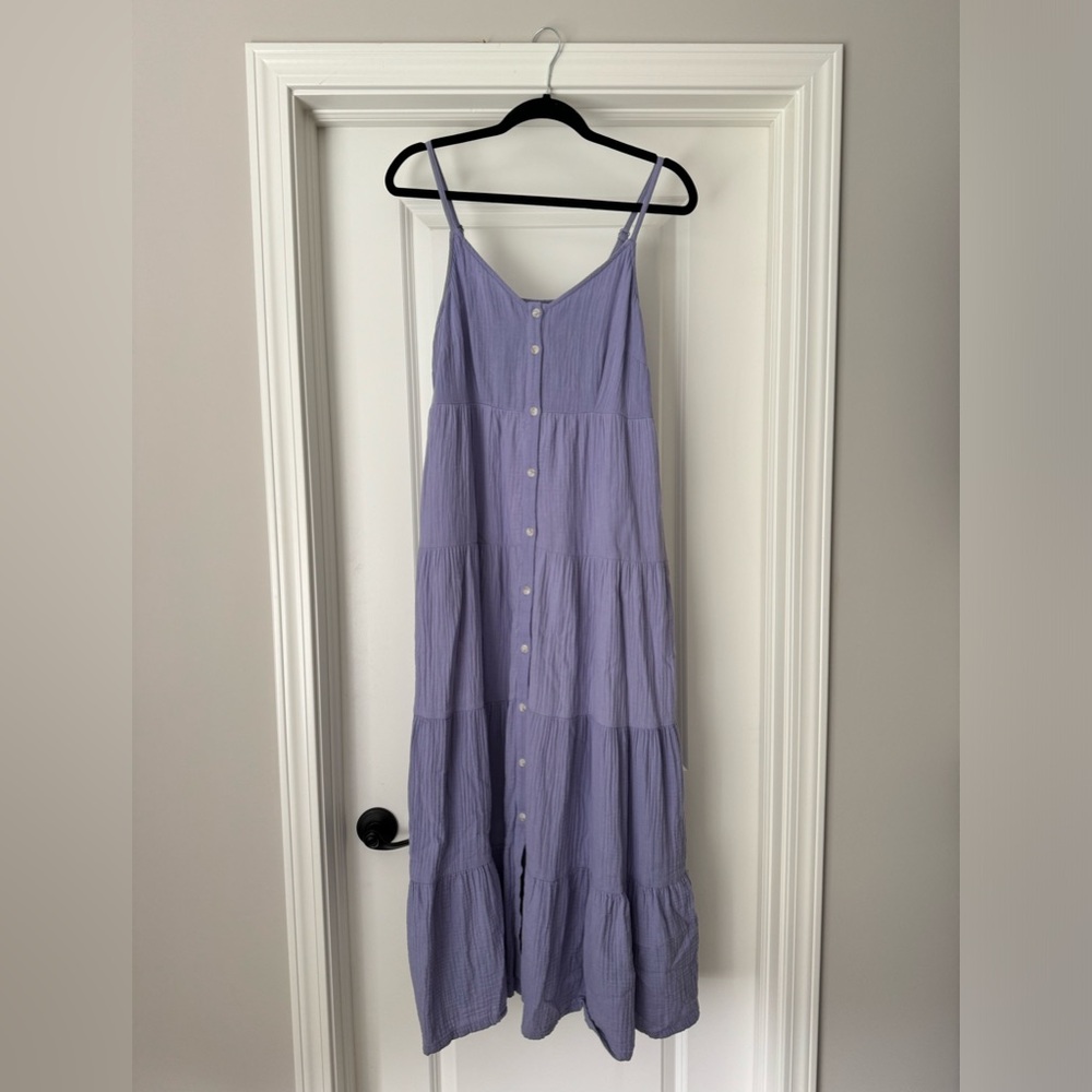 Universal Thread cotton tiered Button Dress -lavender M